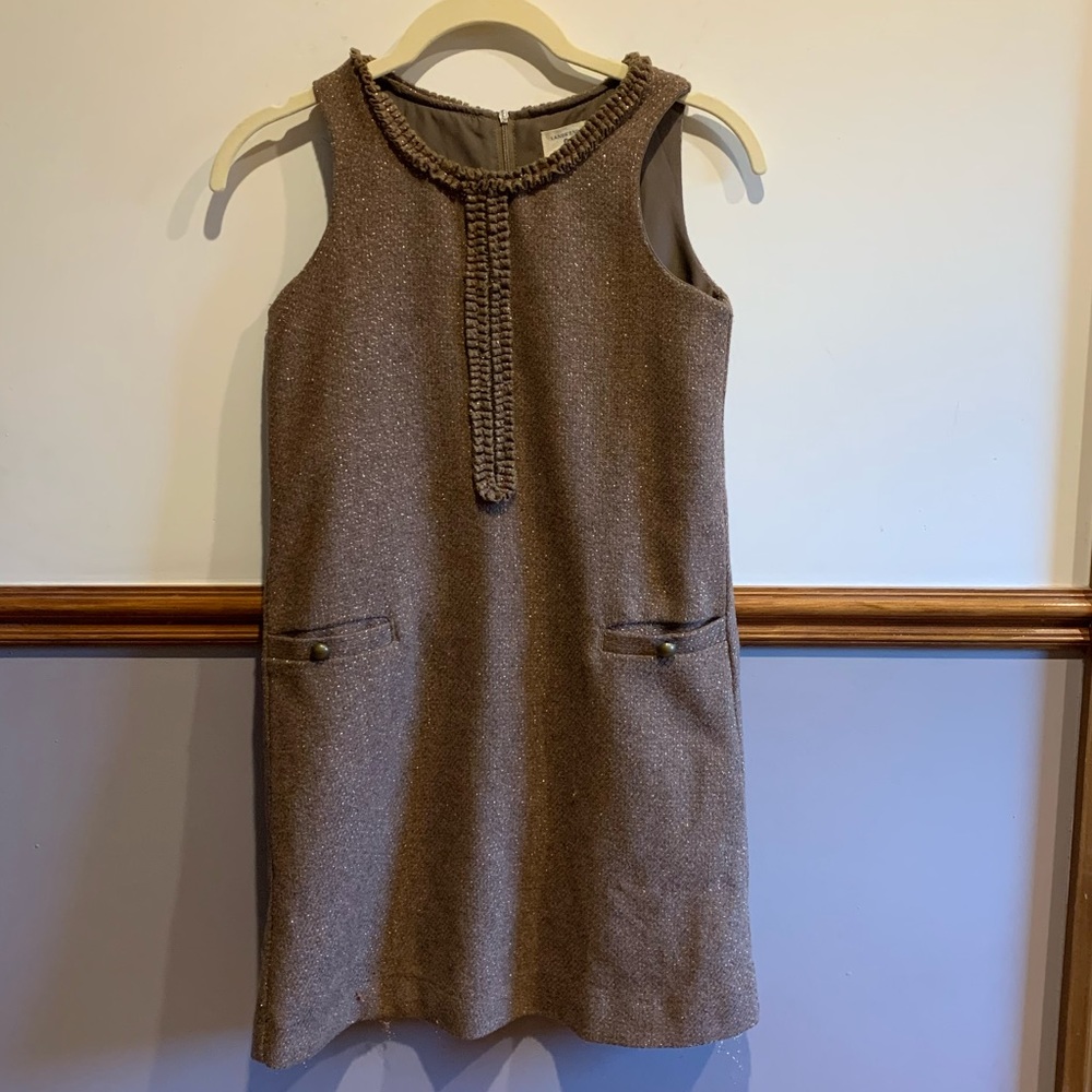 Girls Lands End Brown Dress